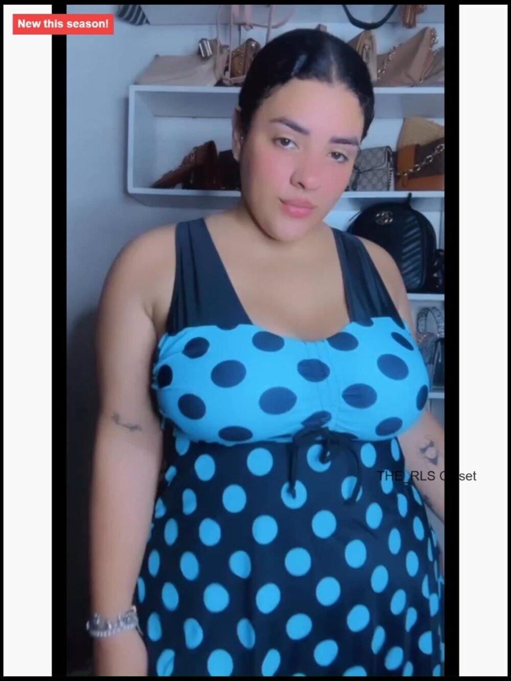 Plus Size Curve Cinched Polka Dot Crisscross Tankini Swimsuit Set with Boyshorts - Picture 7 of 7